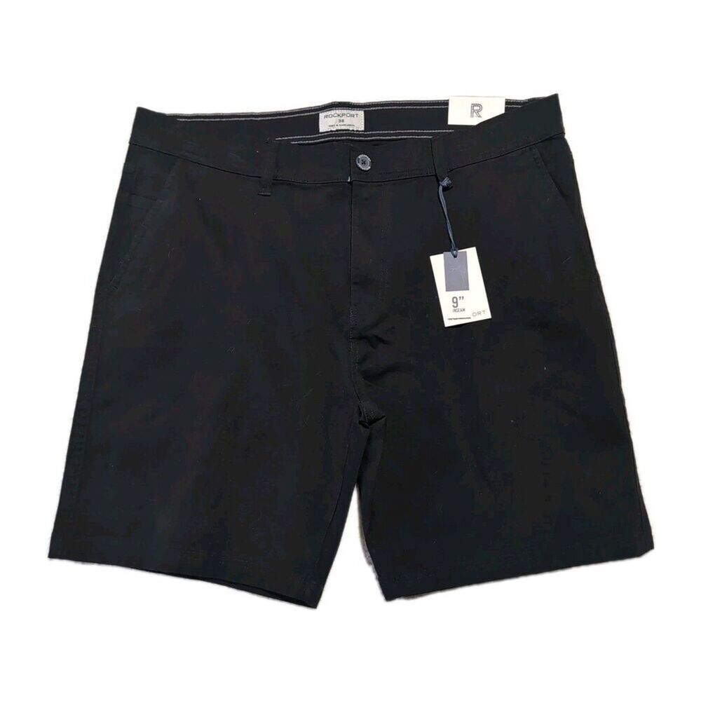 Rockport Active Stretch Chino Shorts Mens 38 Black 11" Golf Casual NWT